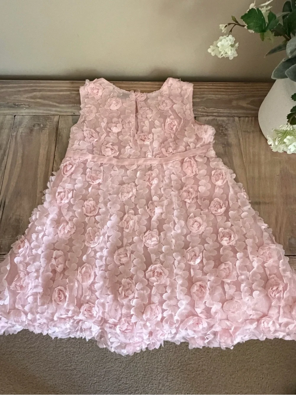 GAP Pink Rosette Petals Sleeveless Party Dress 🌸